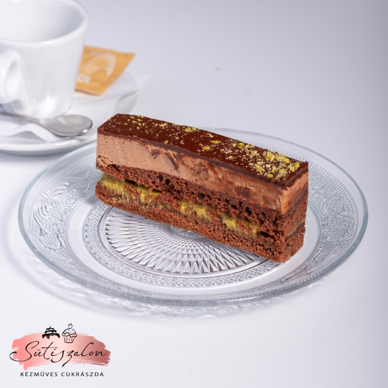 Pisztácia nutella szelet