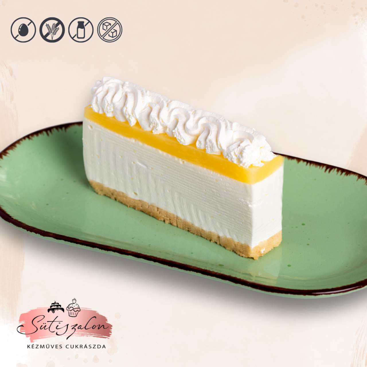Citromos mascarpone vegán szelet